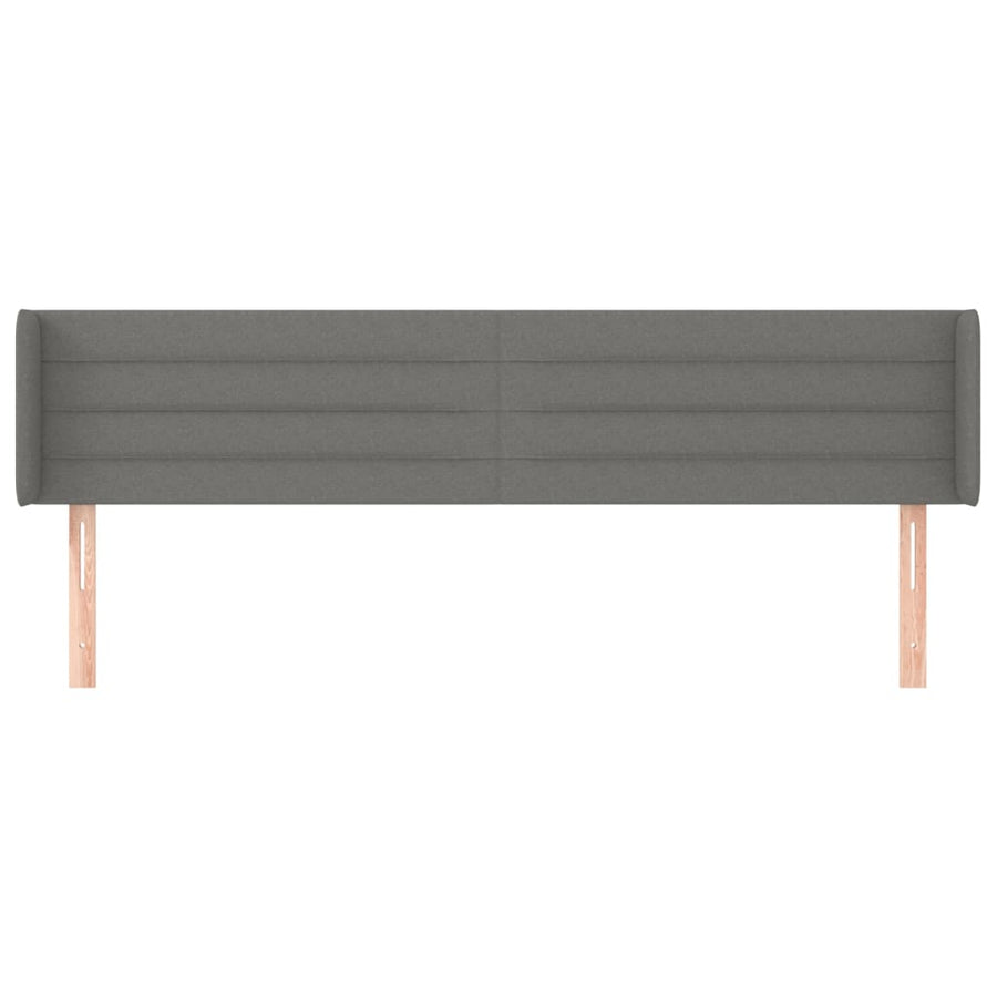 Hoofdbord met randen 183x16x78/88 cm stof donkergrijs 183 x 16 x 78/88 cm Donkergrijs
