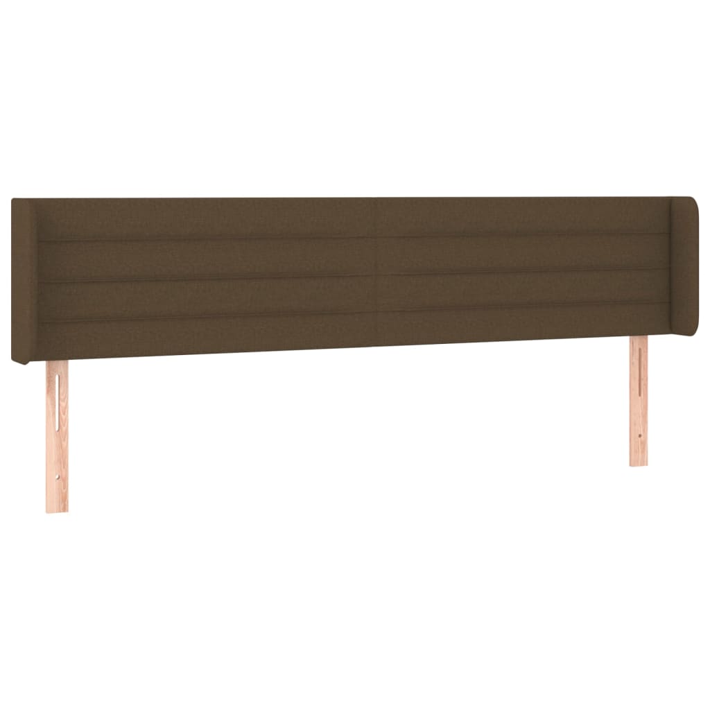 Hoofdbord met randen 183x16x78/88 cm stof donkerbruin