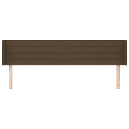 Hoofdbord met randen 183x16x78/88 cm stof donkerbruin