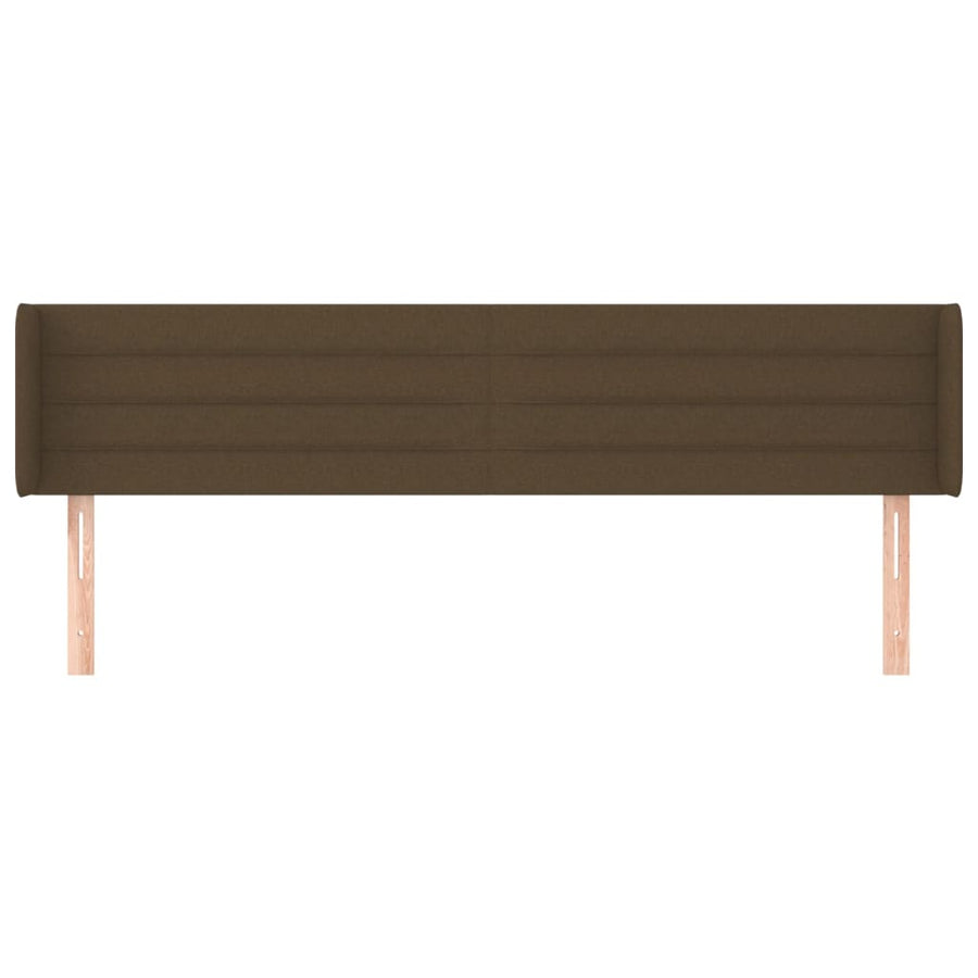 Hoofdbord met randen 183x16x78/88 cm stof donkerbruin