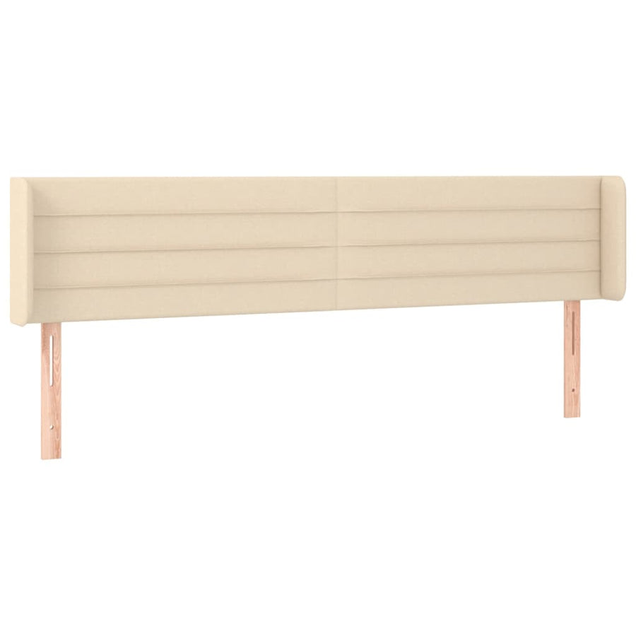 Hoofdbord met randen 183x16x78/88 cm stof crèmekleurig 183 x 16 x 78/88 cm Crème