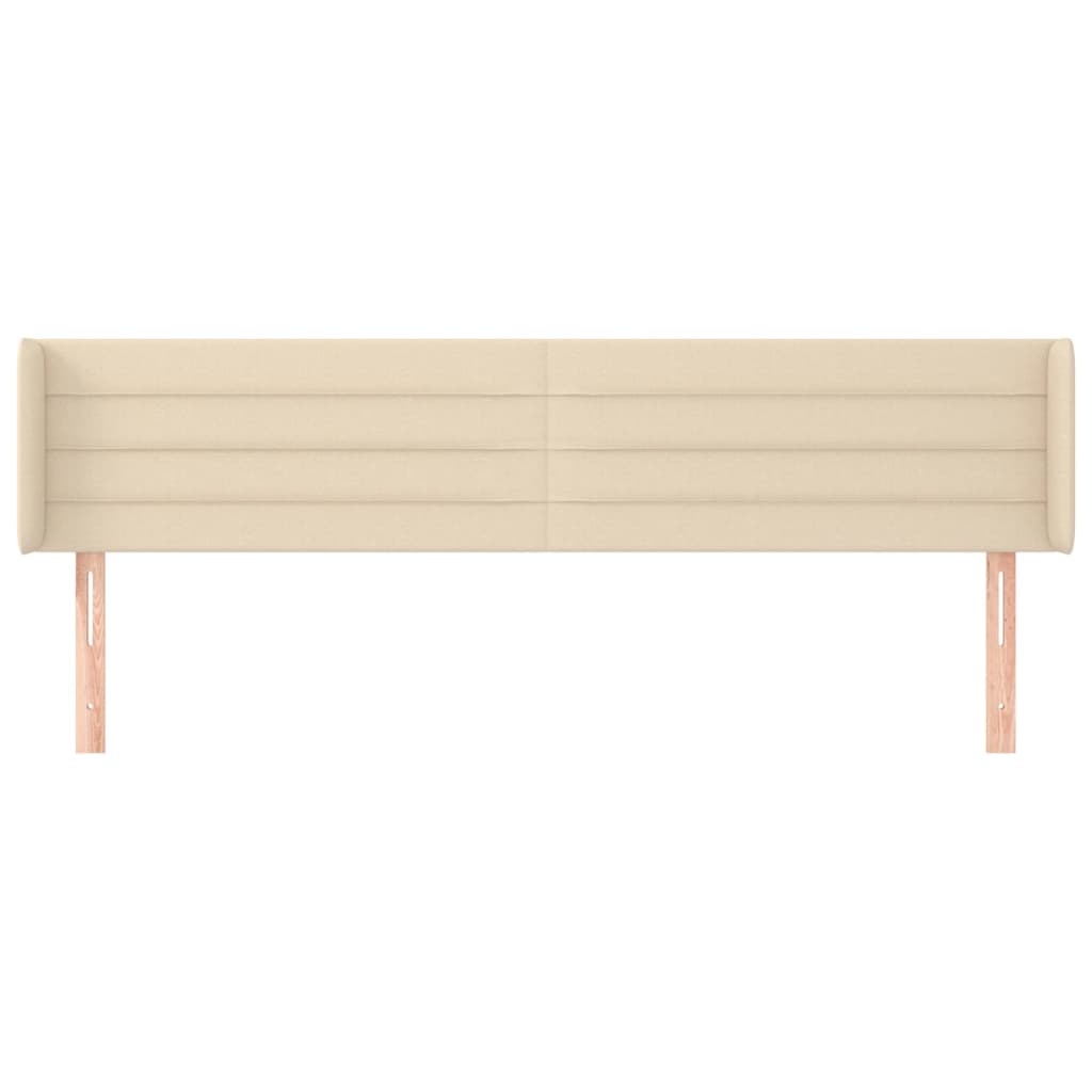 Hoofdbord met randen 183x16x78/88 cm stof crèmekleurig 183 x 16 x 78/88 cm Crème