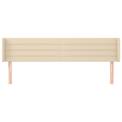 Hoofdbord met randen 183x16x78/88 cm stof crèmekleurig 183 x 16 x 78/88 cm Crème