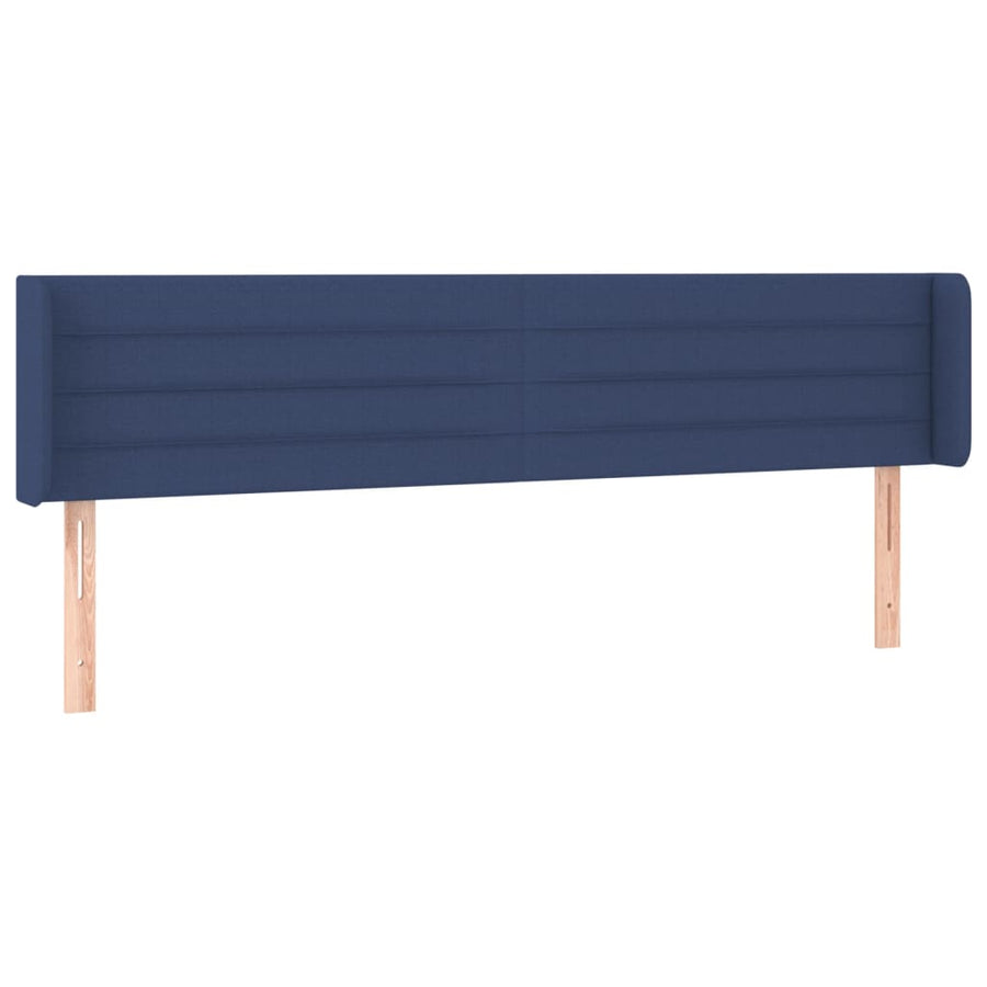 Hoofdbord Met Randen Stof 183 x 16 x 78/88 cm Blauw