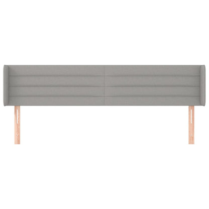 Hoofdbord met randen 203x16x78/88 cm stof lichtgrijs 203 x 16 x 78/88 cm Lichtgrijs