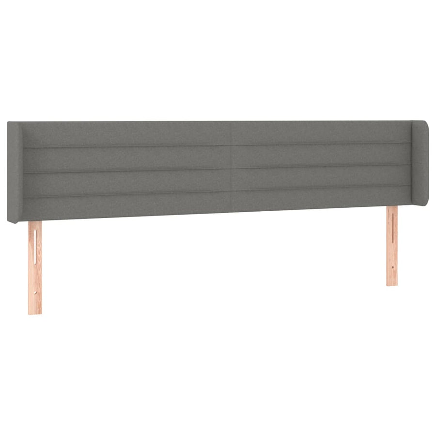 Hoofdbord met randen 203x16x78/88 cm stof donkergrijs 203 x 16 x 78/88 cm Donkergrijs