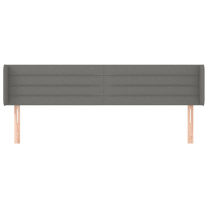 Hoofdbord met randen 203x16x78/88 cm stof donkergrijs 203 x 16 x 78/88 cm Donkergrijs