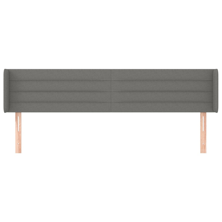 Hoofdbord met randen 203x16x78/88 cm stof donkergrijs 203 x 16 x 78/88 cm Donkergrijs