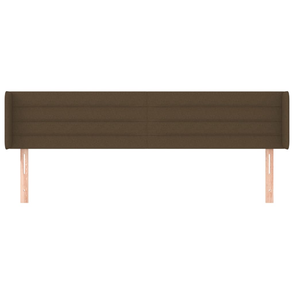 Hoofdbord met randen 203x16x78/88 cm stof donkerbruin 203 x 16 x 78/88 cm Donkerbruin