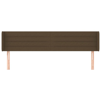 Hoofdbord met randen 203x16x78/88 cm stof donkerbruin 203 x 16 x 78/88 cm Donkerbruin