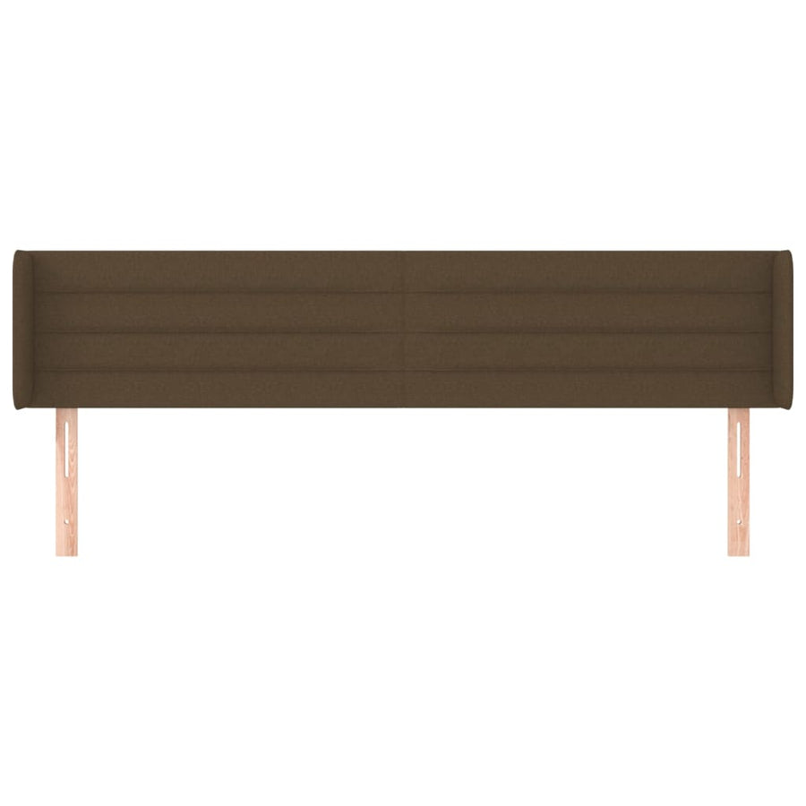 Hoofdbord met randen 203x16x78/88 cm stof donkerbruin 203 x 16 x 78/88 cm Donkerbruin