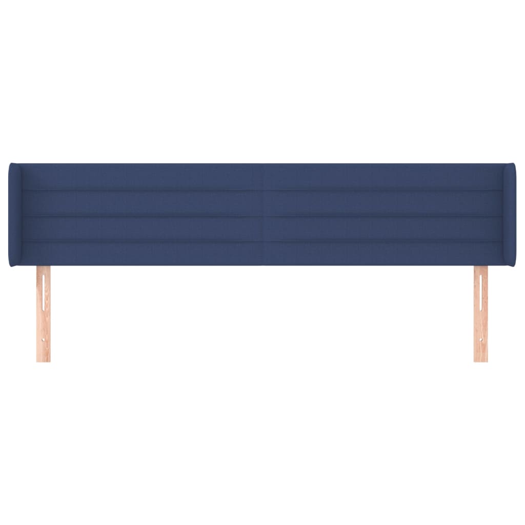 Hoofdbord met randen 203x16x78/88 cm stof blauw 203 x 16 x 78/88 cm Blauw
