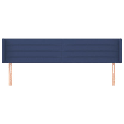 Hoofdbord met randen 203x16x78/88 cm stof blauw 203 x 16 x 78/88 cm Blauw
