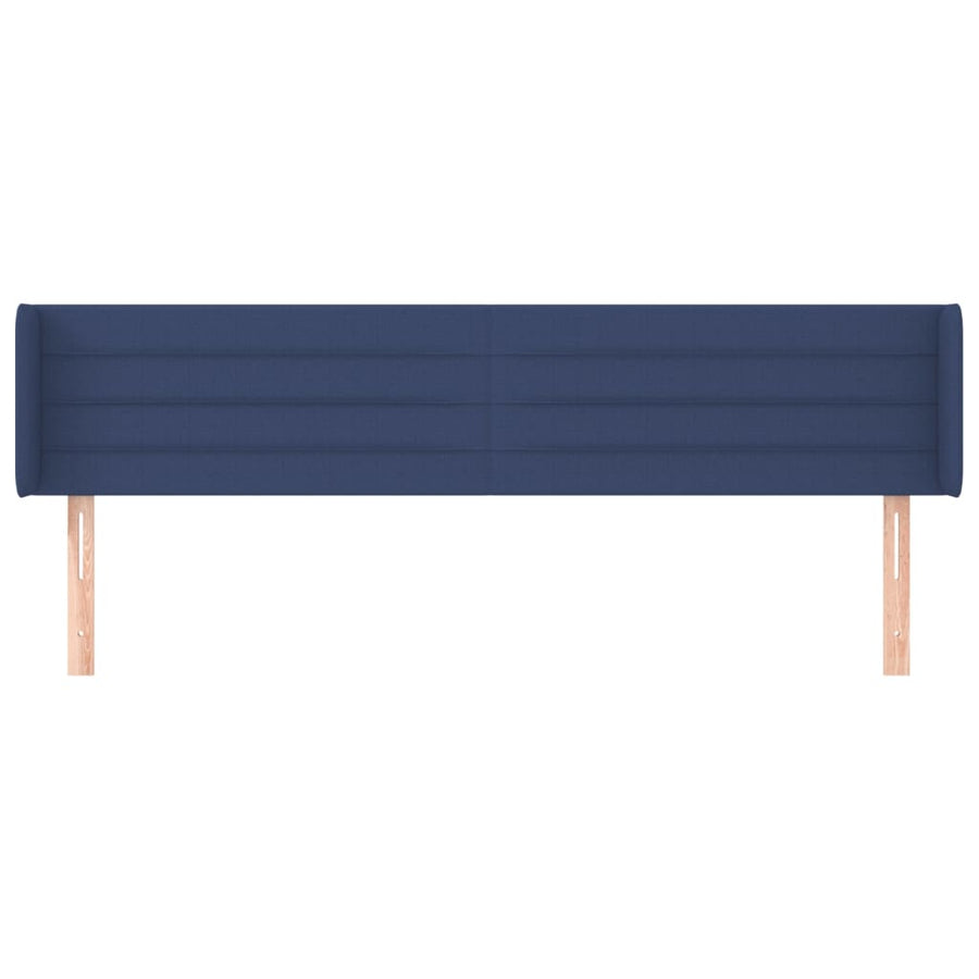 Hoofdbord met randen 203x16x78/88 cm stof blauw 203 x 16 x 78/88 cm Blauw