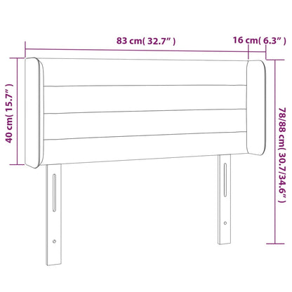 Hoofdbord Met Randen 83X16X78/88 Cm Fluweel Donkergroen 83 x 16 x 78/88 cm