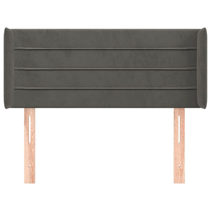 Hoofdbord Met Randen 93X16X78/88 Cm Fluweel Donkergrijs