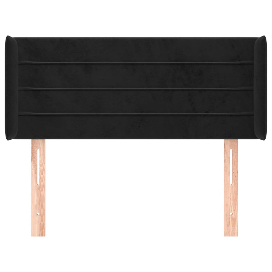 Hoofdbord Met Randen 93X16X78/88 Cm Fluweel Zwart