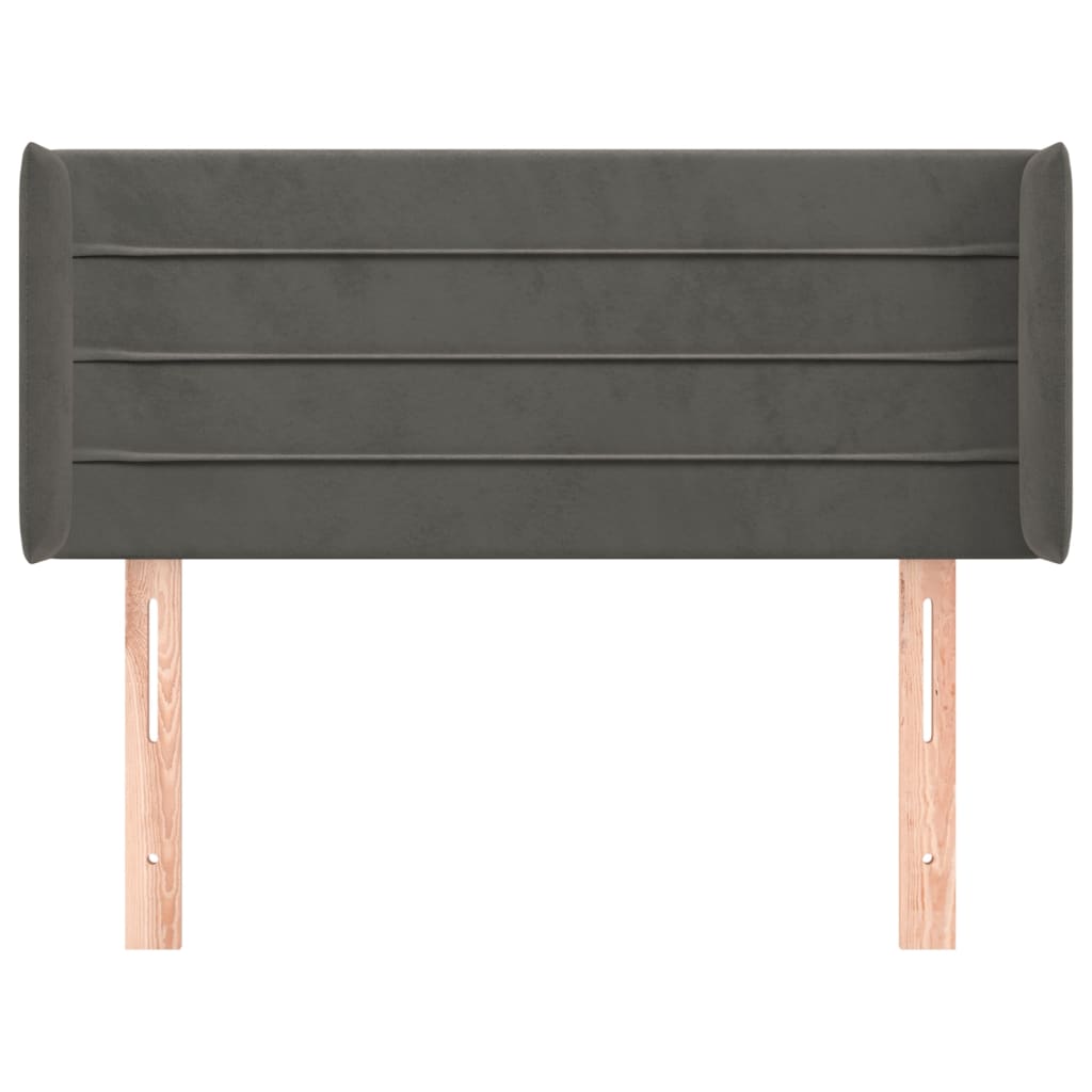 Hoofdbord met randen 103x16x78/88 cm fluweel donkergrijs 103 x 16 x 78/88 cm