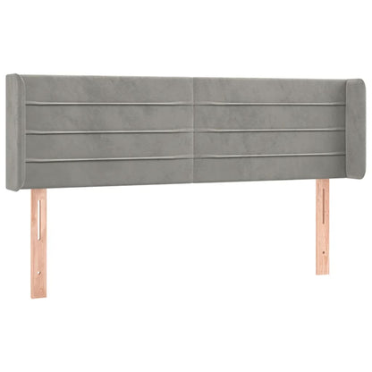 Hoofdbord Met Randen 147X16X78/88 Cm Fluweel Lichtgrijs