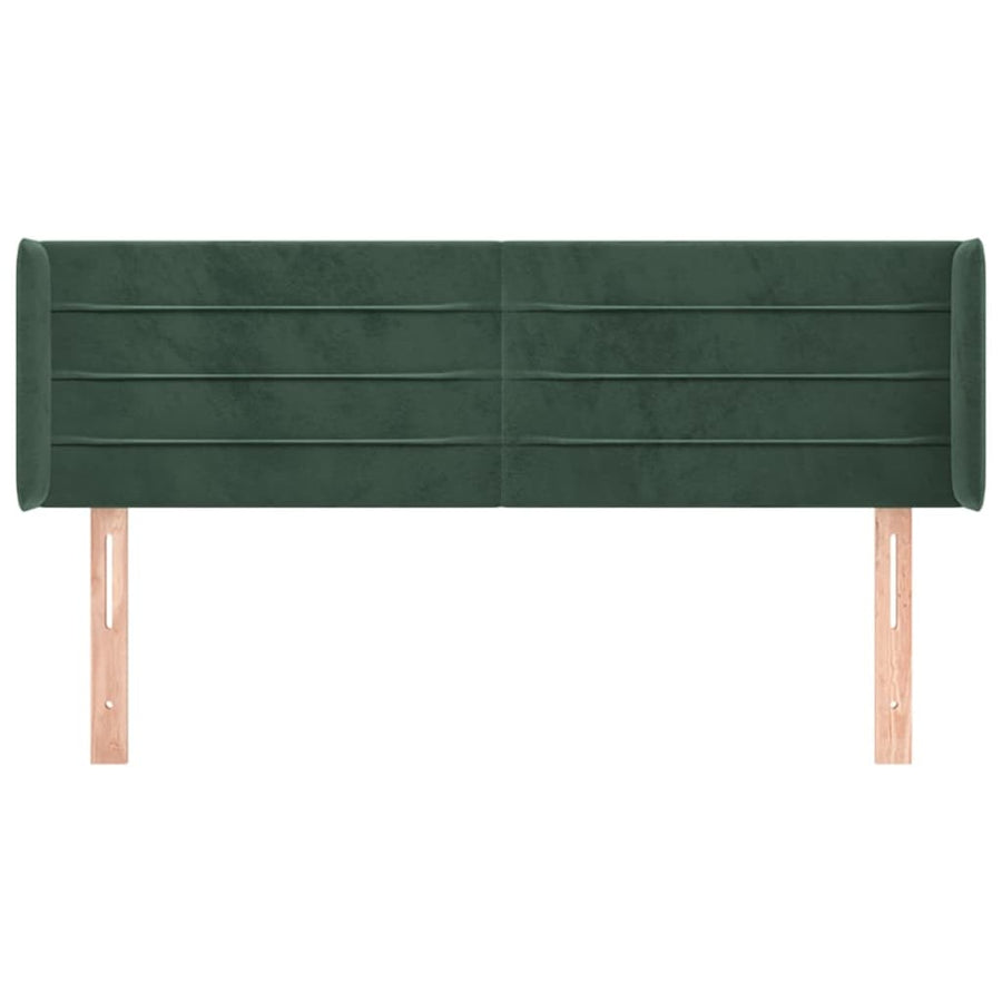 Hoofdbord Met Randen Fluweel 1 147 x 16 x 78/88 cm Donkergroen