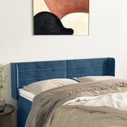 Hoofdbord fluweel 147x16x78/88 cm donkerblauw