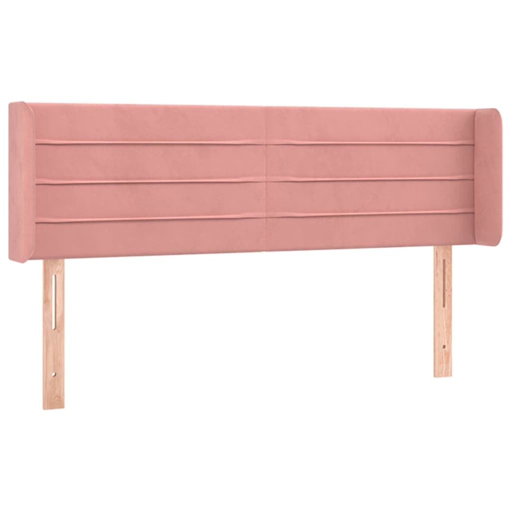 Hoofdbord Met Randen Fluweel 147 x 16 x 78/88 cm Roze