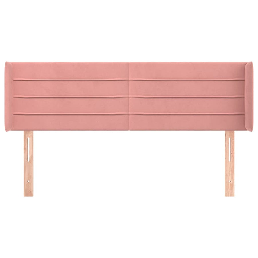Hoofdbord Met Randen Fluweel 147 x 16 x 78/88 cm Roze