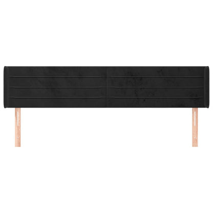 Hoofdbord Met Randen 163X16X78/88 Cm Fluweel Zwart