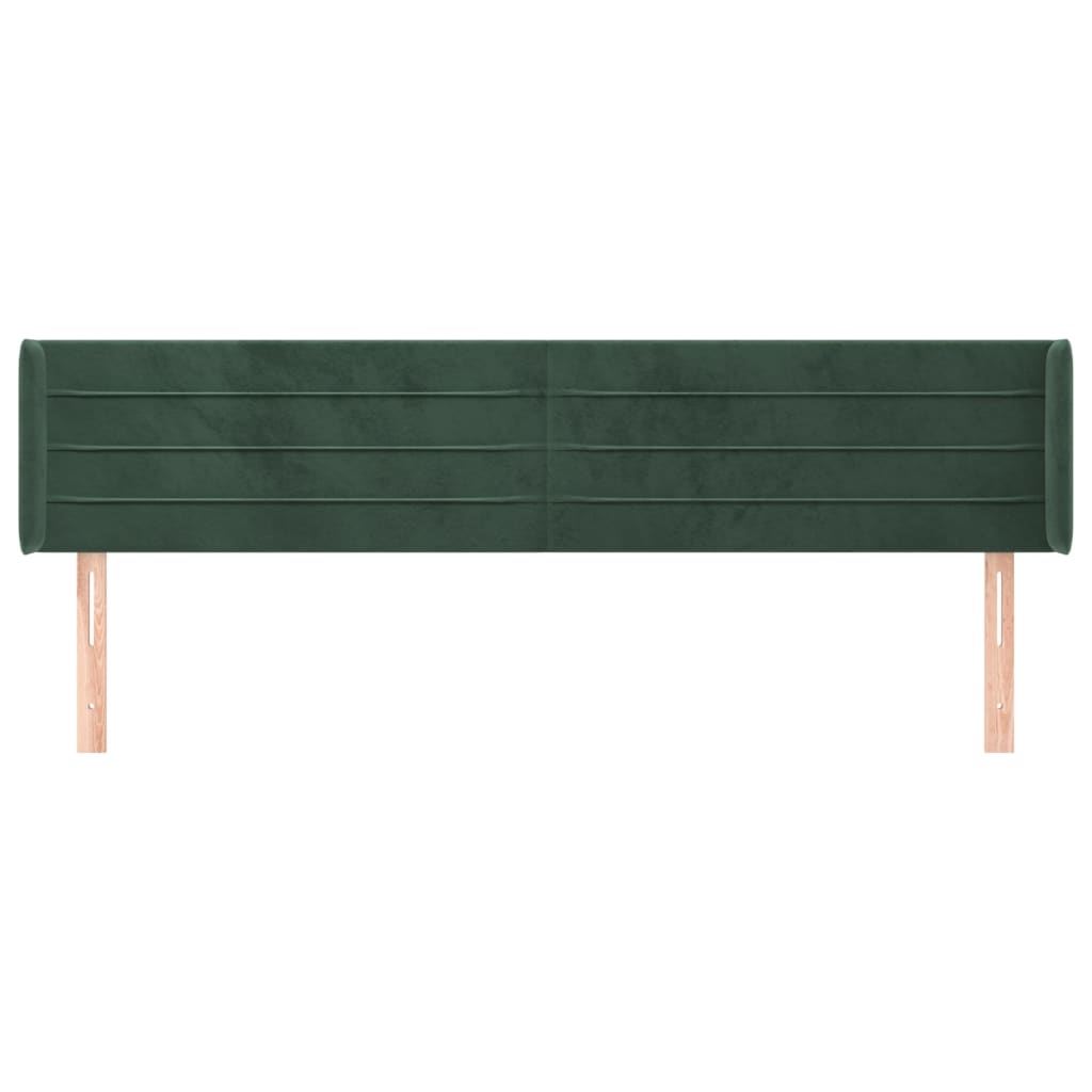 Hoofdbord Met Randen Fluweel 1 163 x 16 x 78/88 cm Donkergroen
