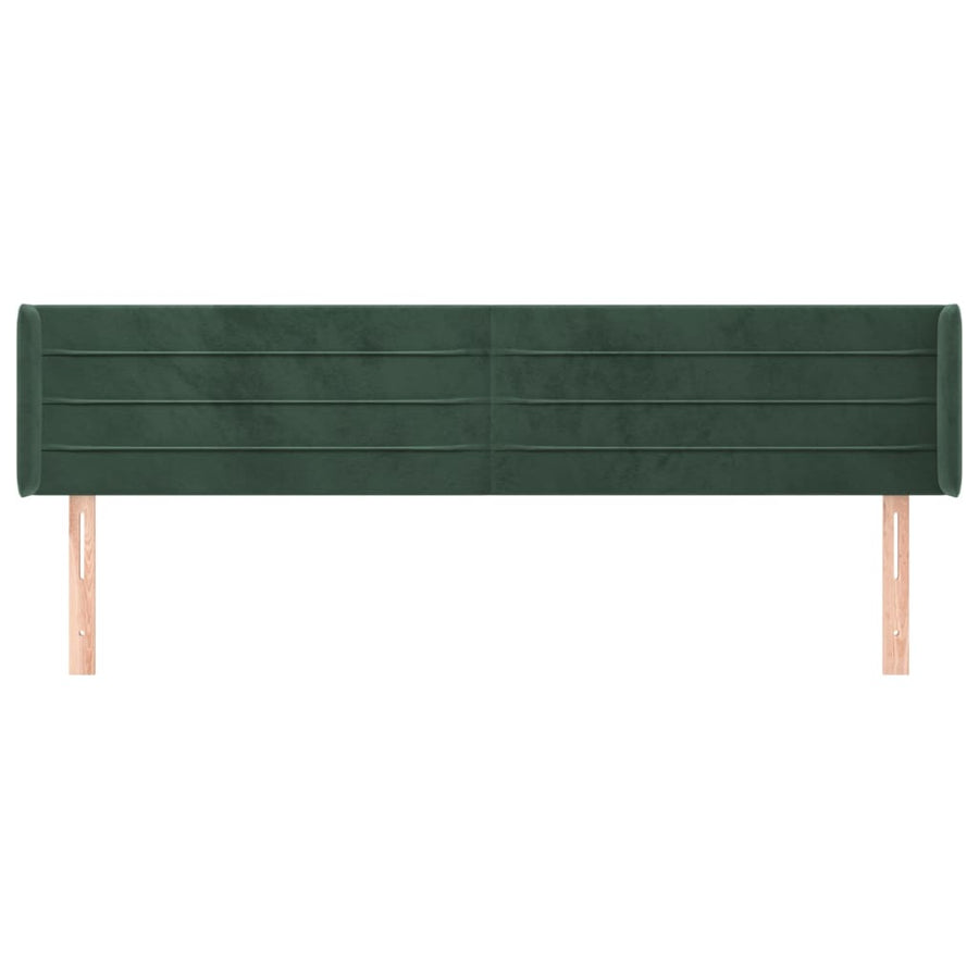 Hoofdbord Met Randen Fluweel 1 163 x 16 x 78/88 cm Donkergroen