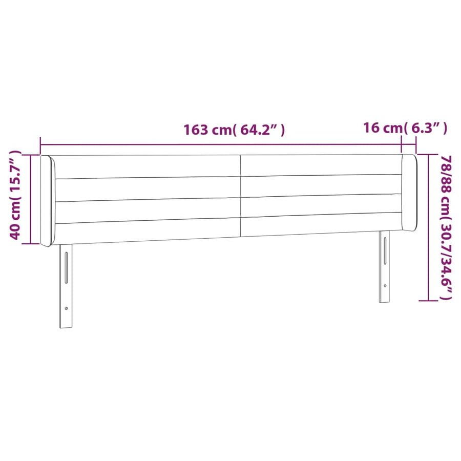 Hoofdbord Met Randen Fluweel 1 163 x 16 x 78/88 cm Donkergroen