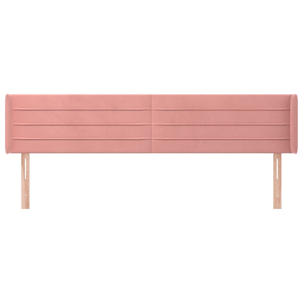 Hoofdbord Met Randen Fluweel 163 x 16 x 78/88 cm Roze