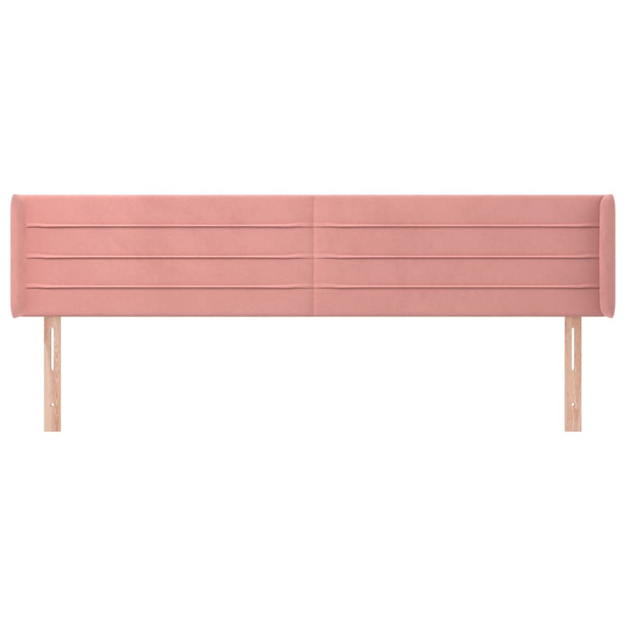 Hoofdbord Met Randen Fluweel 163 x 16 x 78/88 cm Roze