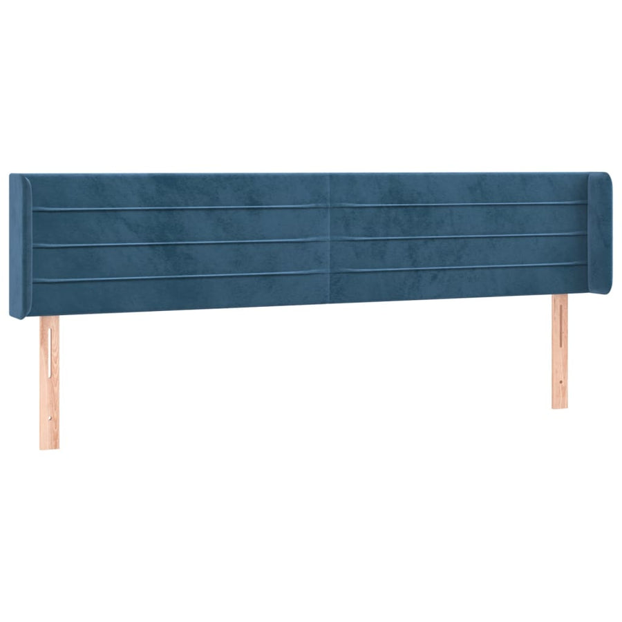 Hoofdbord Met Randen Fluweel 1 183 x 16 x 78/88 cm Donkerblauw