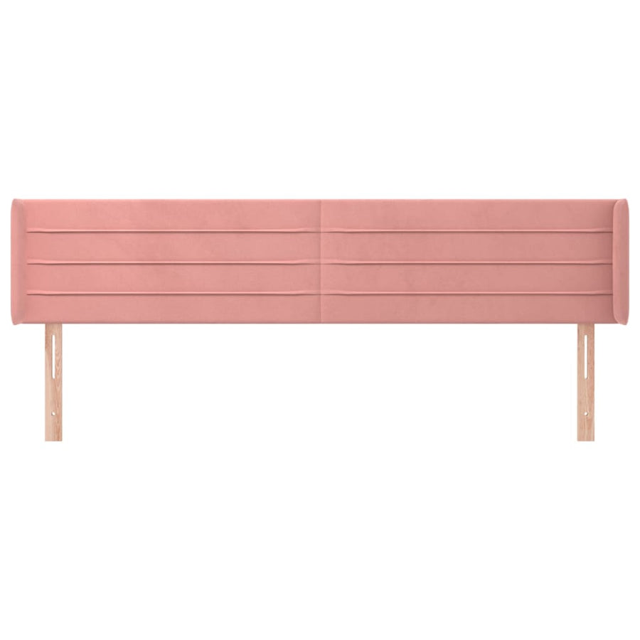 Hoofdbord Met Randen 183X16X78/88 Cm Fluweel Roze