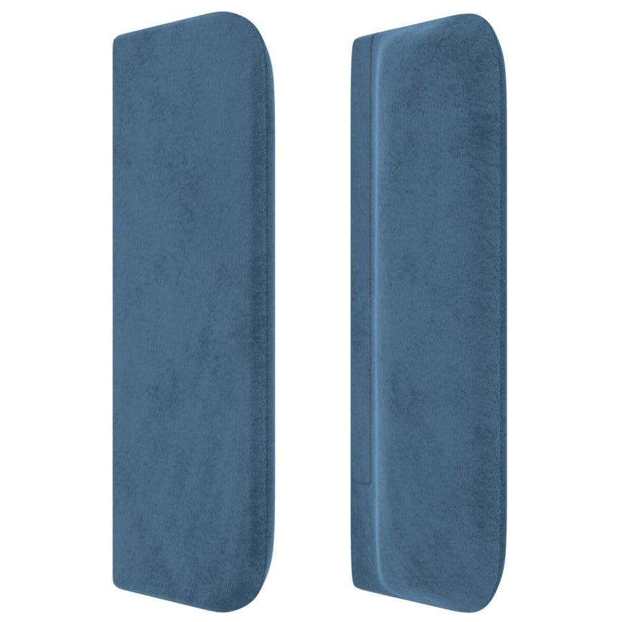 Hoofdbord Met Randen 203X16X78/88 Cm Fluweel Donkerblauw