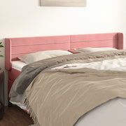 Hoofdbord 203x16x78/88 cm fluweel roze