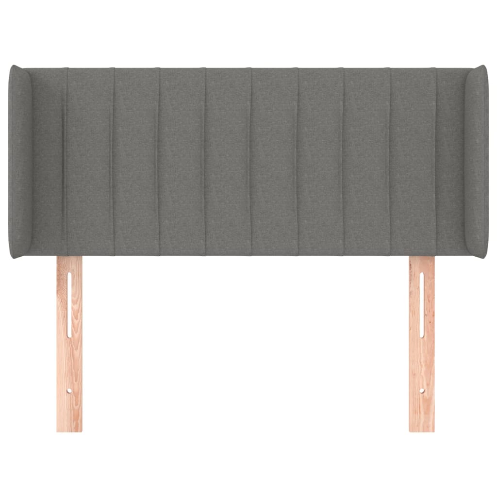 Hoofdbord Met Randen Stof 83 x 16 x 78/88 cm Donkergrijs