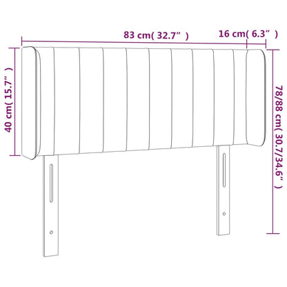Hoofdbord Met Randen Stof 83 x 16 x 78/88 cm Blauw