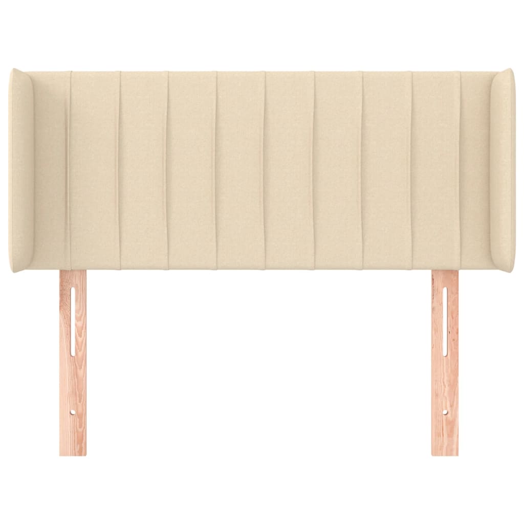 Hoofdbord Met Randen Stof Kleurig 93 x 16 x 78/88 cm Crème