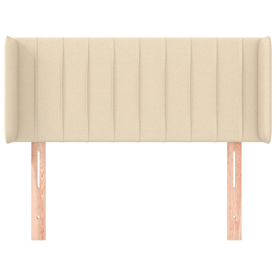 Hoofdbord Met Randen Stof Kleurig 93 x 16 x 78/88 cm Crème