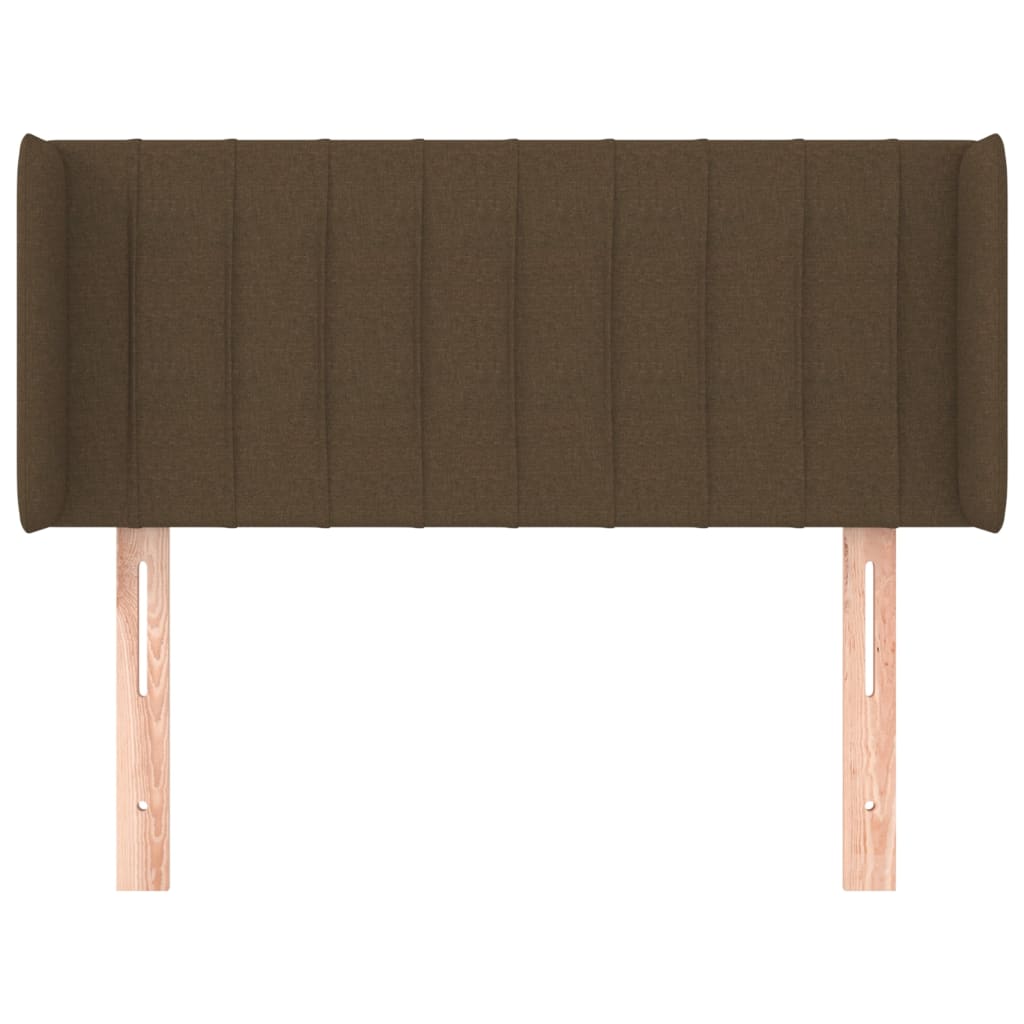 Hoofdbord Met Randen Stof 103 x 16 x 78/88 cm Donkerbruin