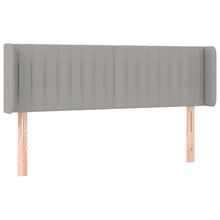 Hoofdbord Met Randen Stof 147 x 16 x 78/88 cm Lichtgrijs
