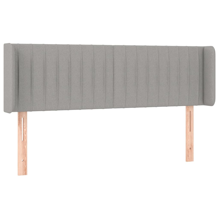 Hoofdbord Met Randen Stof 147 x 16 x 78/88 cm Lichtgrijs