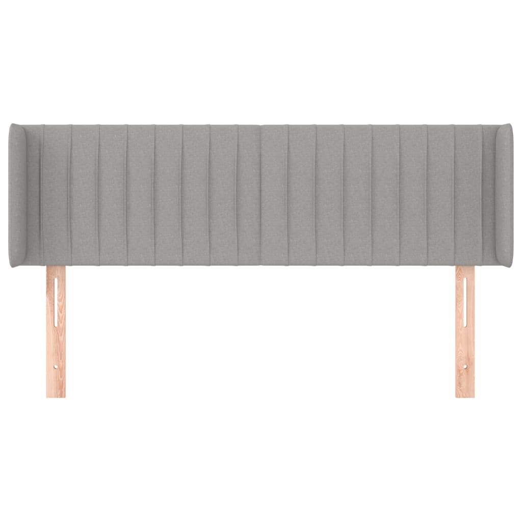 Hoofdbord Met Randen Stof 147 x 16 x 78/88 cm Lichtgrijs