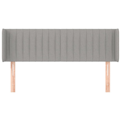Hoofdbord Met Randen Stof 147 x 16 x 78/88 cm Lichtgrijs