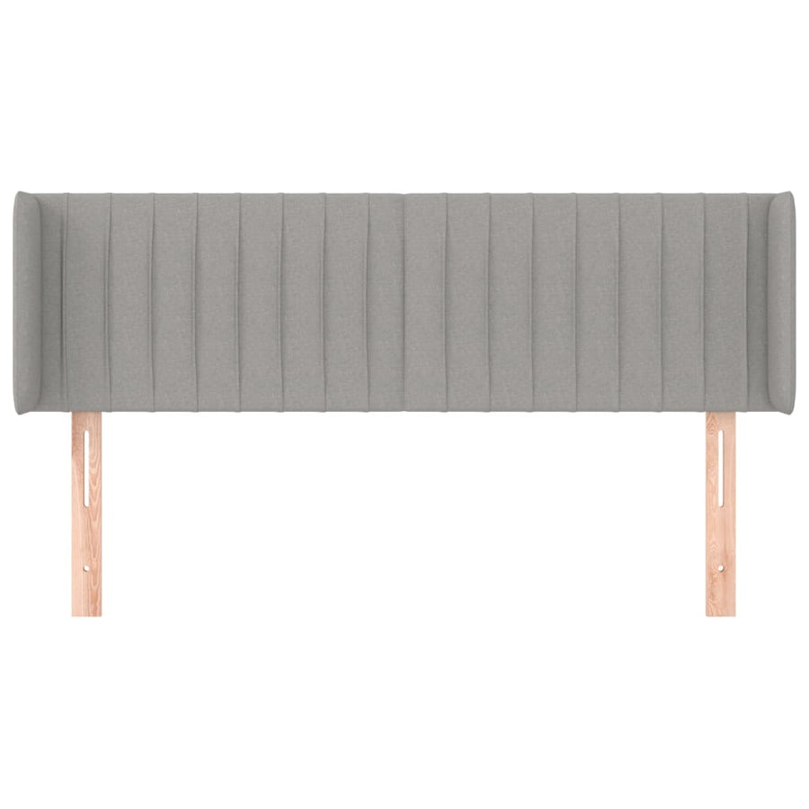 Hoofdbord Met Randen Stof 147 x 16 x 78/88 cm Lichtgrijs