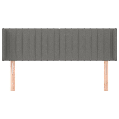 Hoofdbord Met Randen Stof 147 x 16 x 78/88 cm Donkergrijs