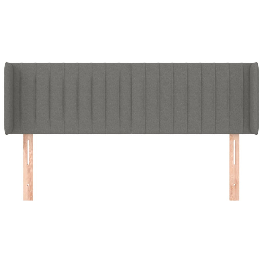 Hoofdbord Met Randen Stof 147 x 16 x 78/88 cm Donkergrijs