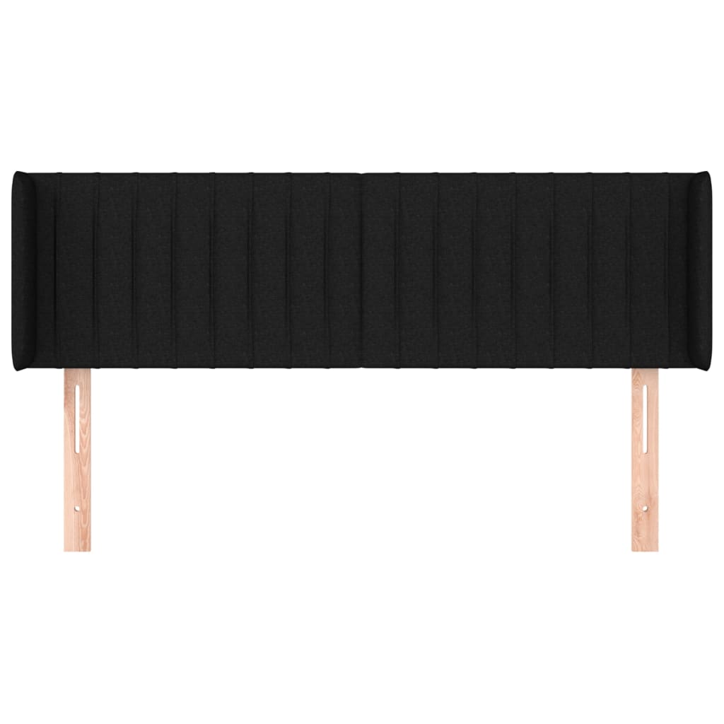 Hoofdbord Met Randen Stof 147 x 16 x 78/88 cm Zwart
